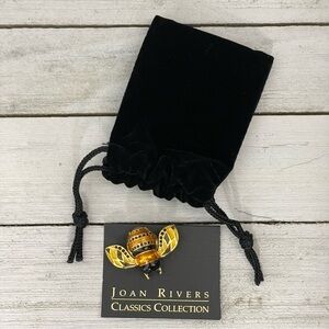 JOAN RIVERS Classics Collection Crystal & Enamel Bumble Bee Brooch Lapel Pin